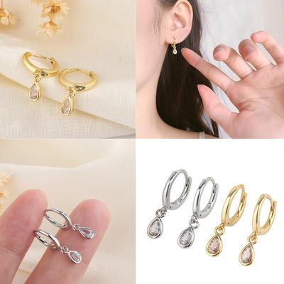 Elegant Water Drop Styles Zircon Earrings Anti Tarnish Comfort Fits Jewelry Accessory for Evening Parties and Daily Wear