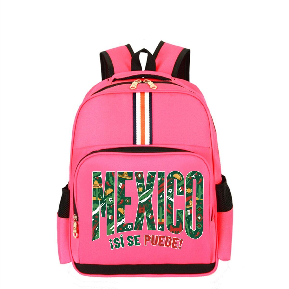 Waterdichte Rugzak voor Basisschoolleerling  Brazil Vamos Brasil  Voetbal Fan Rugzak Jongens Meisjes  Mexico ¡Sí Se Puede  Schooltassen