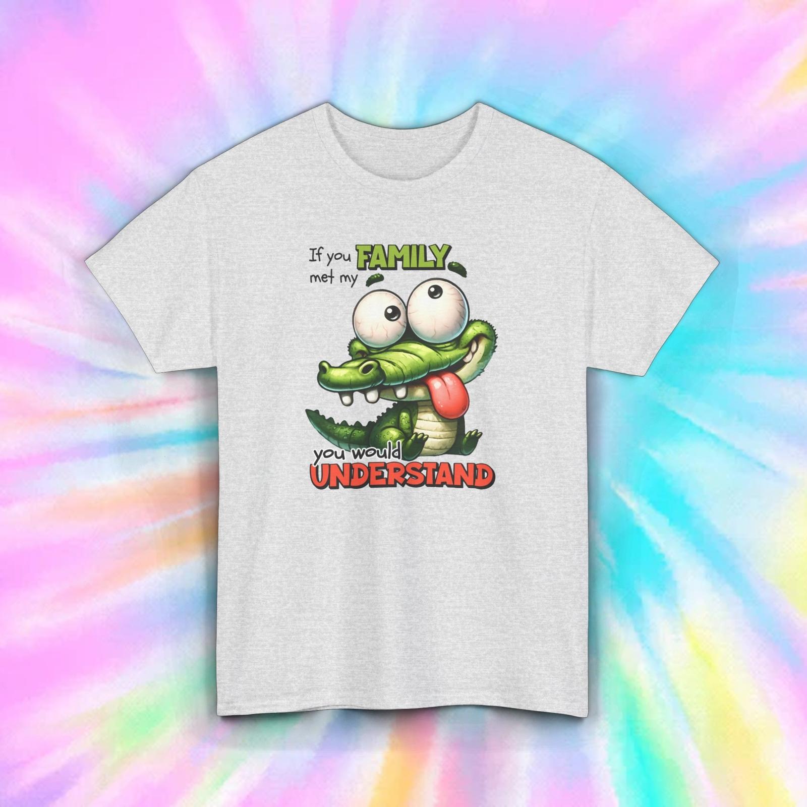 Funny Crocodile Family T-Shirt | Quirky Alligator Graphic Tee | Humorous Family XXXXL