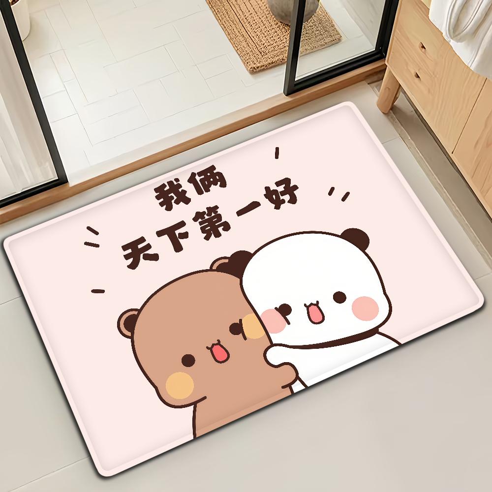 Bubu Dudu Cartoon Anime Door Mat Bath Microfiber Decorative Versatile Flannel Floor Mat Quick Dry Absorbent Non-slip Sole