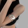 Metal Double-layer Hollow Arm Ring Bracelet Niche Fashion Personality Exaggerated Bracelet Women's Simple High-end Jewelry
