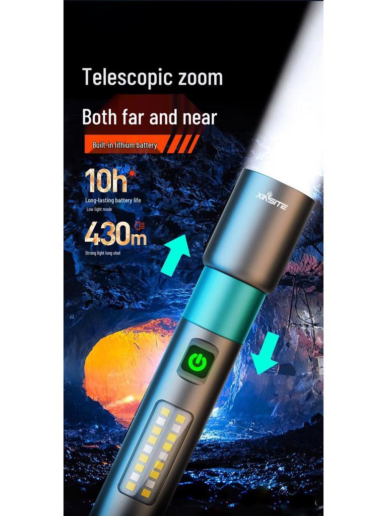 Rechargeable Long-Range Zoomable Mini Flashlight for Cycling and Outdoor Survival