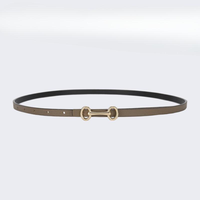 Narrow Belt Women's Fashionable Versatile Dress Belt Thin Decoration Retro Gold Buckle Summer Trousers