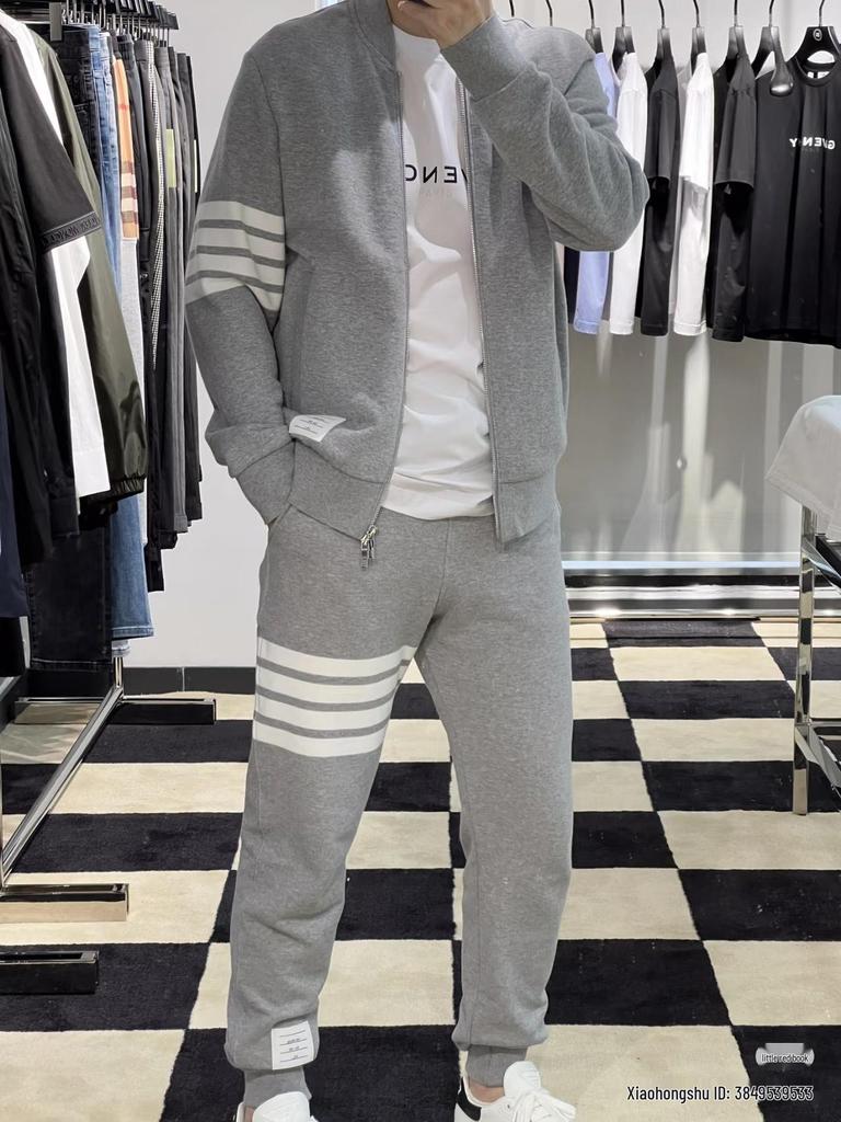 TB Autumn/Winter Four-Bar Baseball Collar Hoodie Zip Cardigan (Unisex)