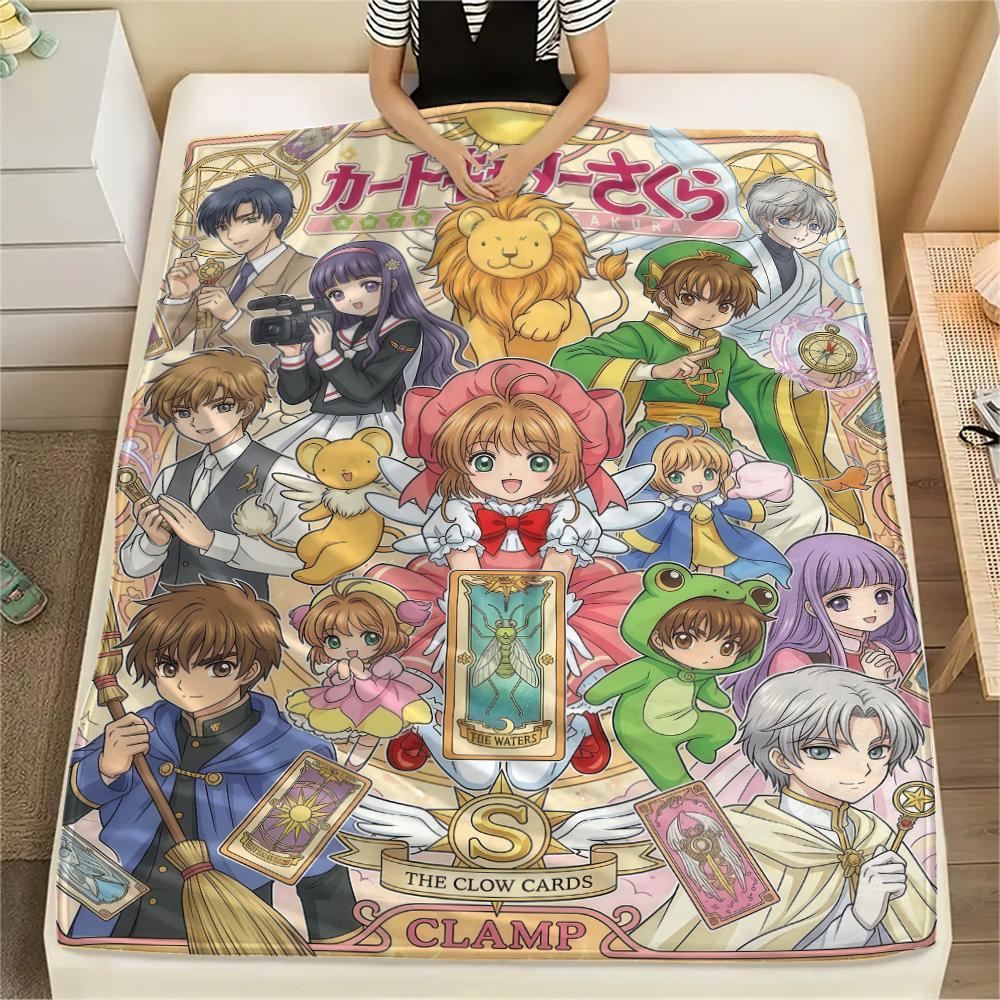 Cardcaptor Sakura charactersPrint Flannel Blanket, High Quality Comfortable for All Seasons, Home Decor, Warmth and Comfort