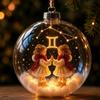Clear Round Shape Zodiac Ball Ornament Warm Light Zodiac Hanging Decoration  Christmas Tree Decor