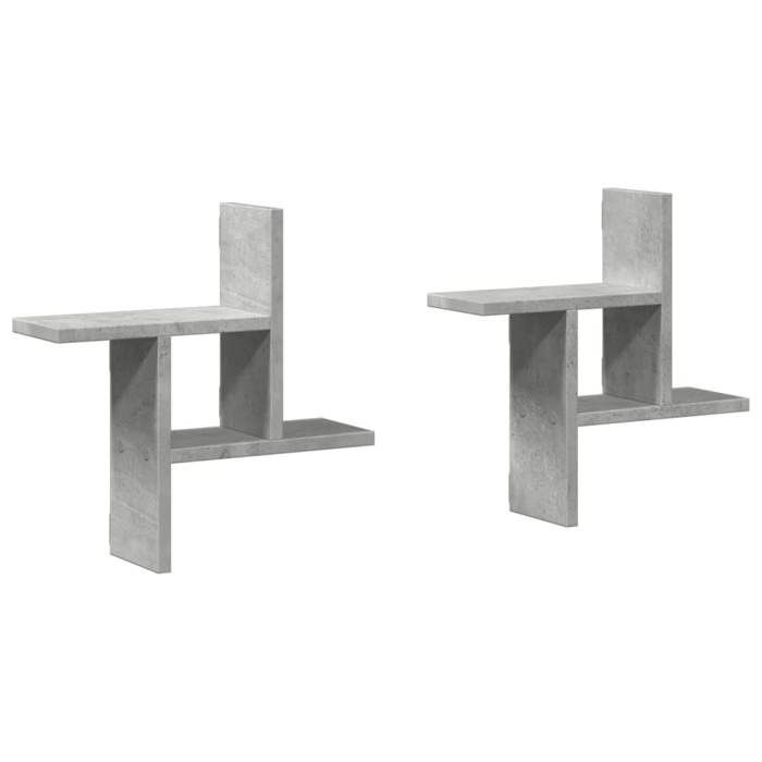 VidaXL Wall Shelves 2 Pcs Concrete Grey 38x12x38 Cm Engineered Wood 853248