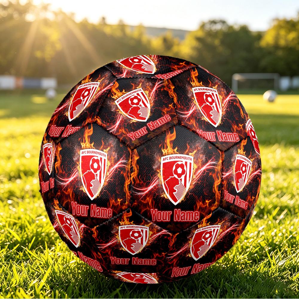 Personalized Size 5 Football Bournemouth Football Pattern Outdoor Game Sports Ball Gift