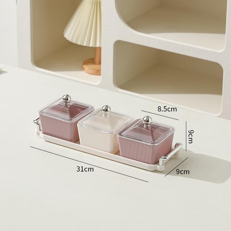 Nordic Style Divided Snack Serving Tray with Lid 3 Grids with Lid