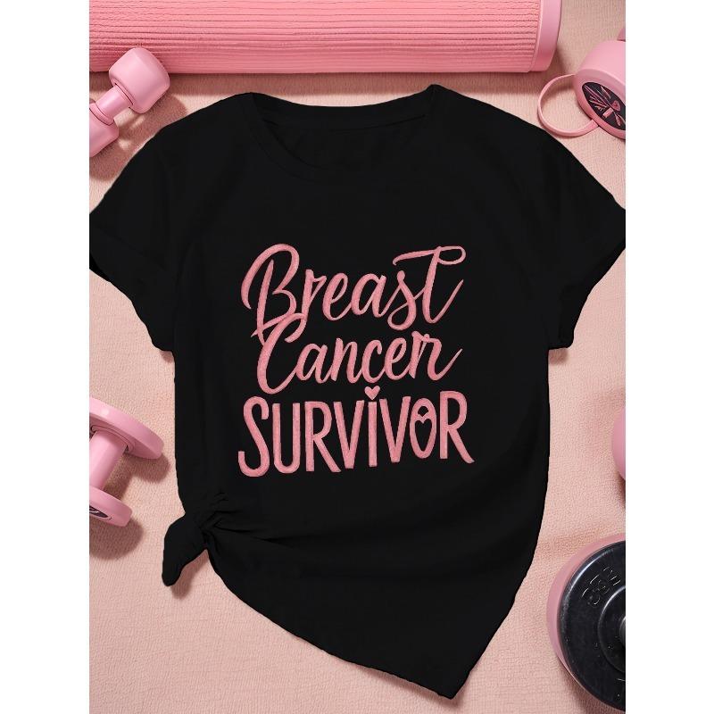 

Breast Cancer Survivor text Women s Plus Size Sports Short Sleeve T-Shirt 4XL чорний