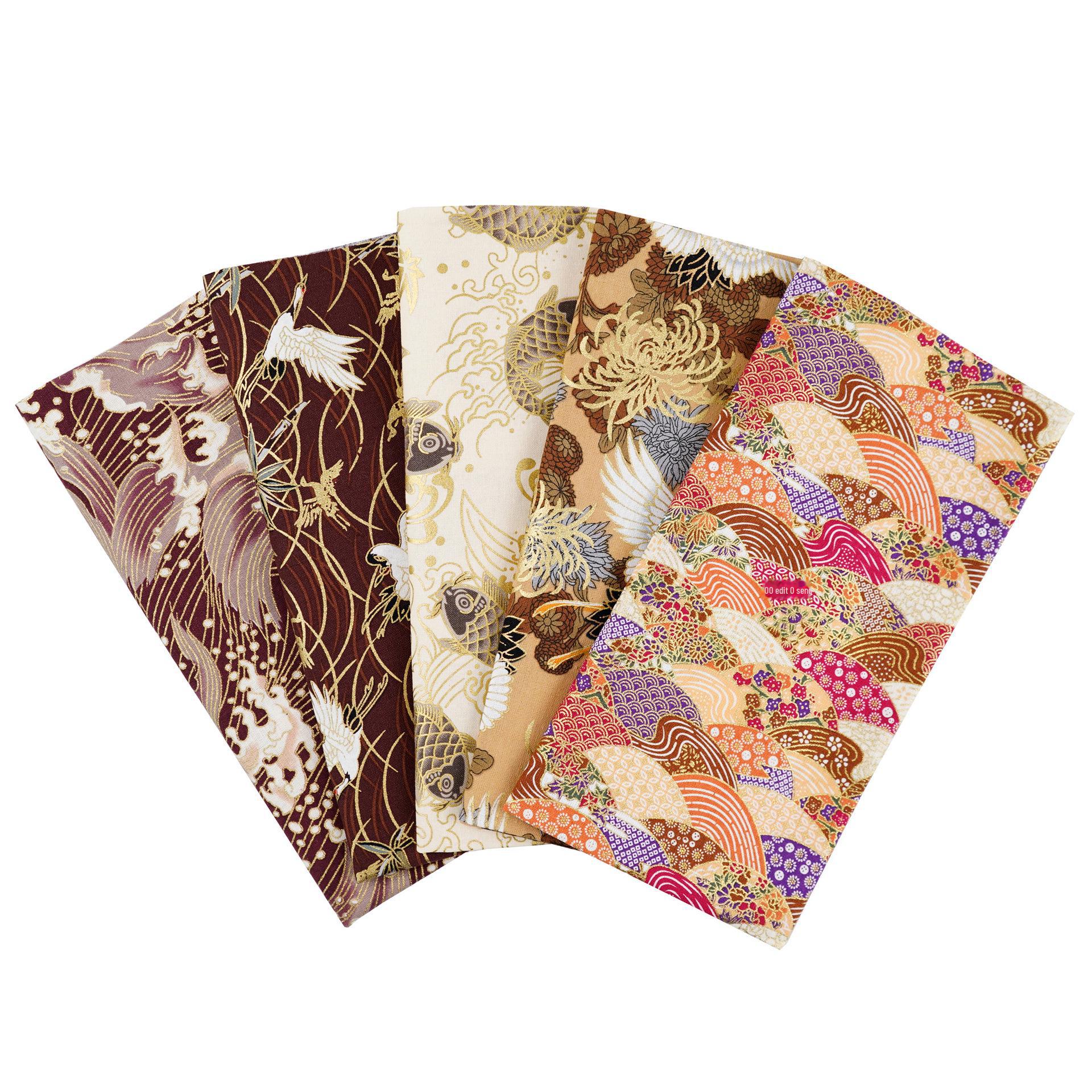 

Комплект хлопковой ткани с цветочным узором в японском стиле: 5 цветных пэчворков для проектов своими руками