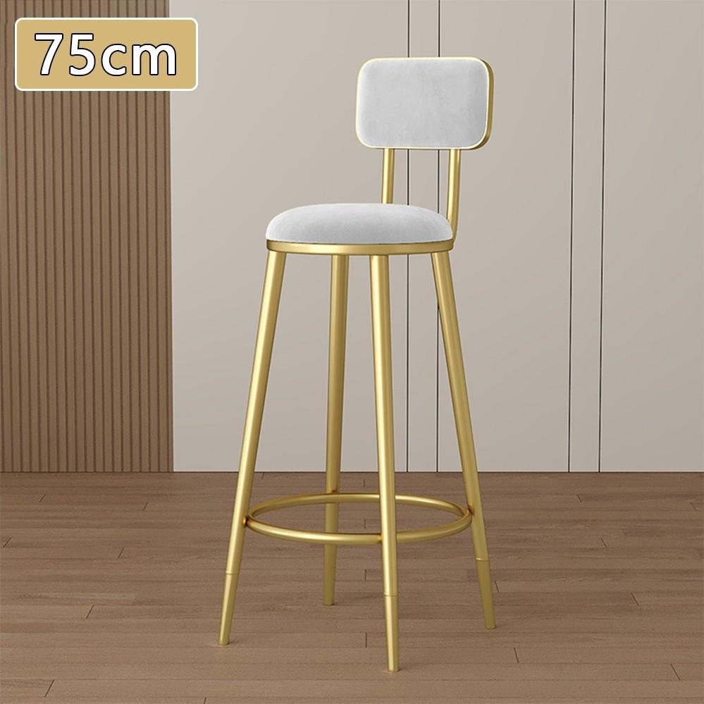 75/65CM Barové židle s opěradly Domácí jídelna Vysoké stoličky Kavárna Lehký luxus Kovaná židle