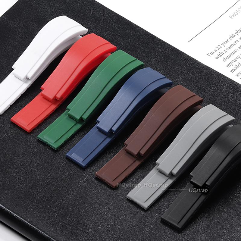Hochwertiges Gummi-Uhrenarmband für Rolex Armband 20mm Schwarz Blau Wasserdichtes Silikon Uhrenarmband Armband für Daytona Armbänder