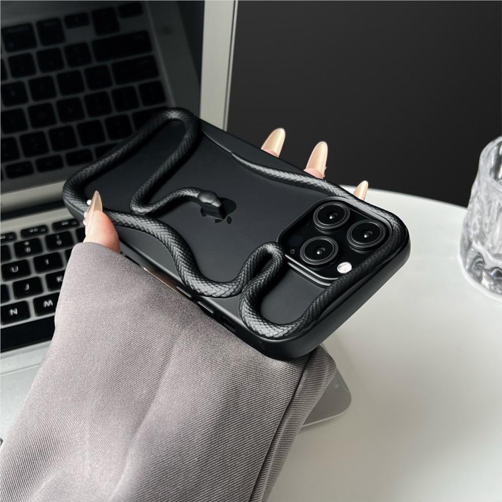 Custodia Creativa 3D Snake Placcata Vuota Dissipa Calore per iPhone 16 15 14 Plus 13 12 11 Pro Max Divertente Antiurto Morbida