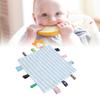 Babyetiketten Sicherheitsdecke Sensorische Beruhigungsdecke Bunte Etiketten Reine Baumwolle Weiche Bettdecke Sensorisches Spielzeug