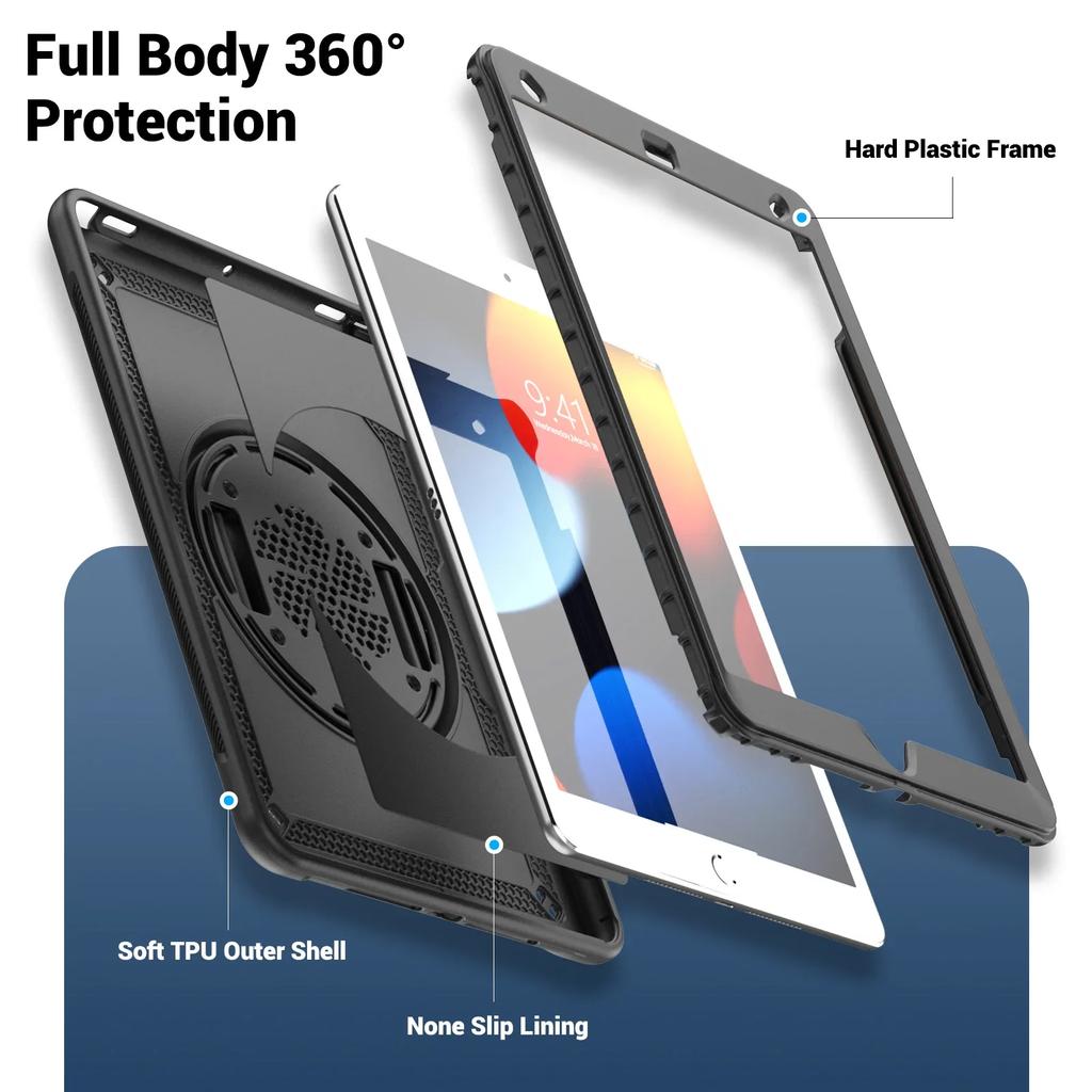 Heavy Duty Shock Resistance Case for iPad 10th Generation A16 Pro 11M4 Air 11 Air 5 10.9 Armor Cover for iPad 10.2 8th 9th