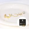 Square Cubic Ring 8-Set Anti-Hypertensive Earrings