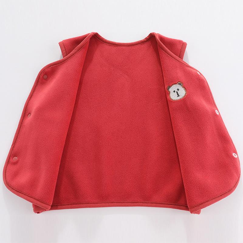 Ubranka dla niemowląt Dziecięce dzianinowe ciepłe kamizelki Jesienne aksamitne bezrękawniki dla chłopców i dziewcząt