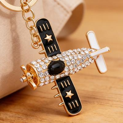 Chaveiro de Avião Brilhante para Mulheres Meninas Fofo Avião de Strass Chaveiro Pingente Bolsa Bolsa Charme para Bolsa Carteira