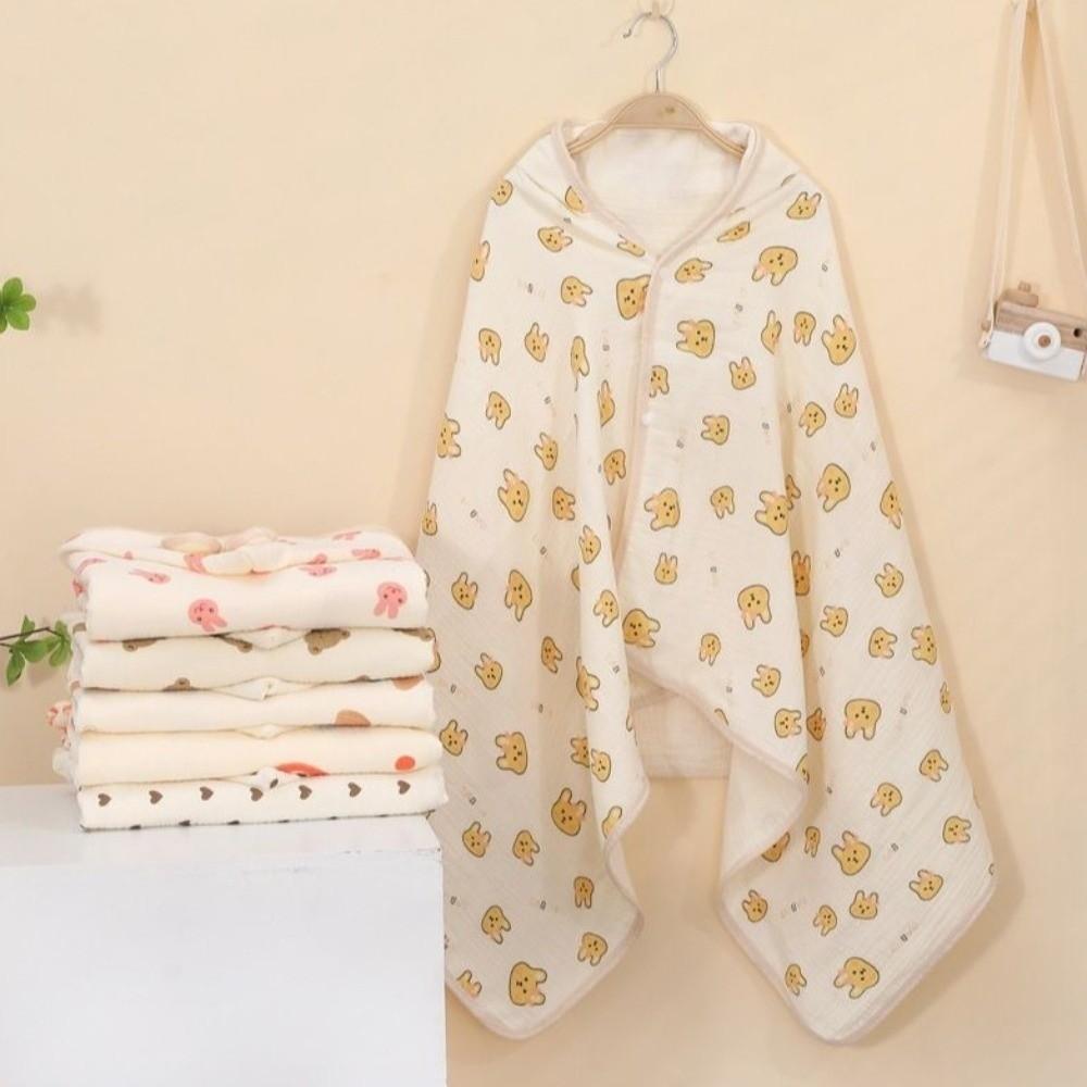 Bear Printed Pure Cotton Gauze Soft Texture Baby Swaddle Cloth Gauze Cover Blanket Children's Bath
