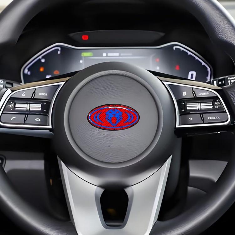 1pcs lion carbon fibre 3D 6cm steer wheel emblem Sticker Car Steering Wheel Car Interior Emblem Car styling Accessories For KIA