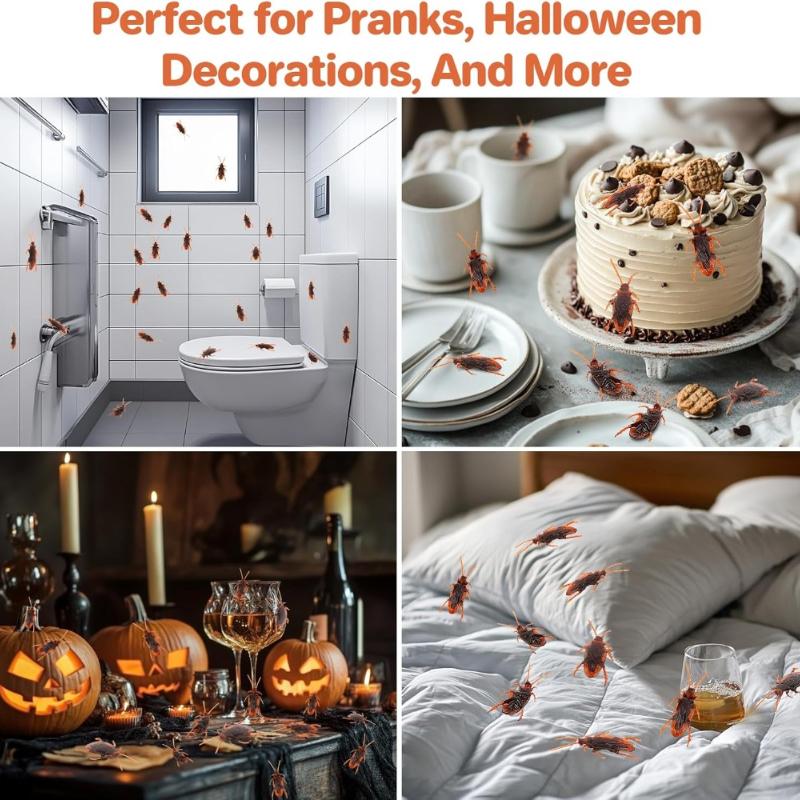 Fake Kakerlaken Spielzeug Set, Realistische Fake Kakerlaken Tolle Möglichkeit, einen Streich zu spielen, Falsche Kakerlaken für Halloween Streichspielzeug, Kinder Trick Witzspielzeug Erwachsene
