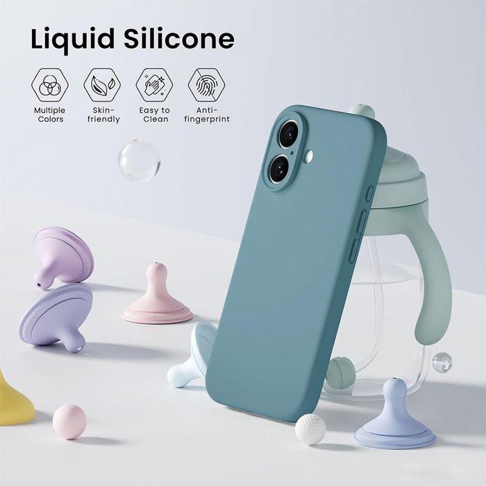 Coque de Protection - BOOLING - iPhone 17 - Silicone Souple Anti-Rayures Vert Bleu - 2 Vitres