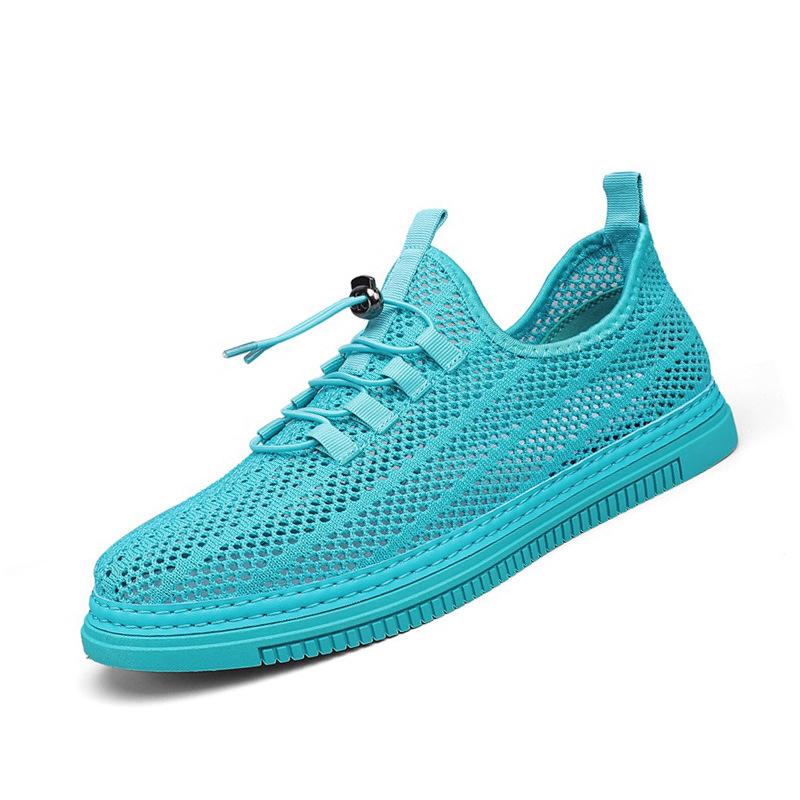 

Летний стиль дышащие полые эластичные пояса легкие дырчатые туфли для спорта на открытом воздухе мода 44 озеро синий