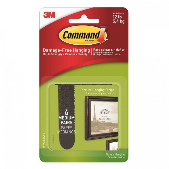 17204BLK Command Medium Bildeopphengstrips Svart 5,4 kg 6 stk