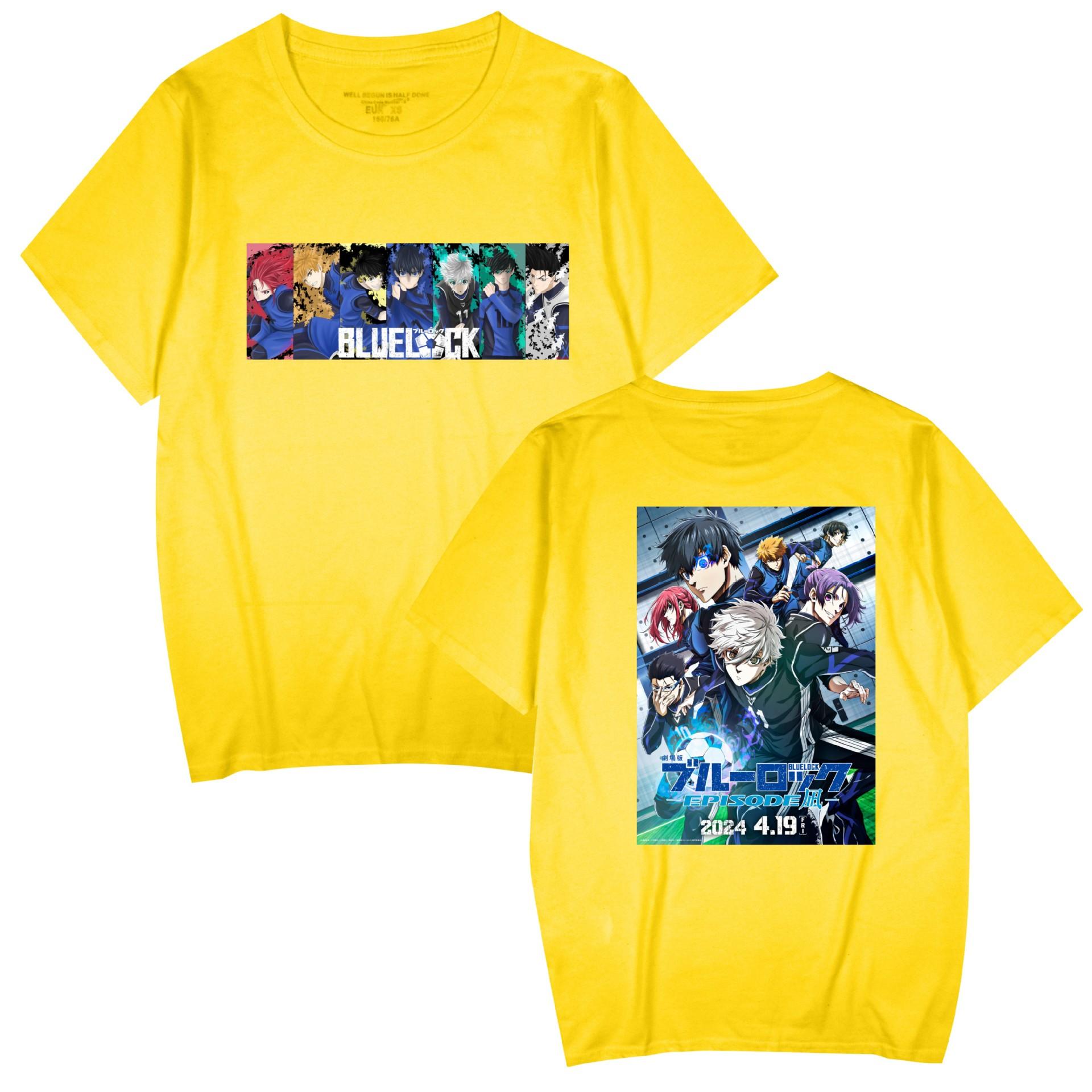 

BLUE LOCK T-Shirts CARTOON Printed Shirts Casual Short Sleeve Tee Tops for Men Women XXS жовтий