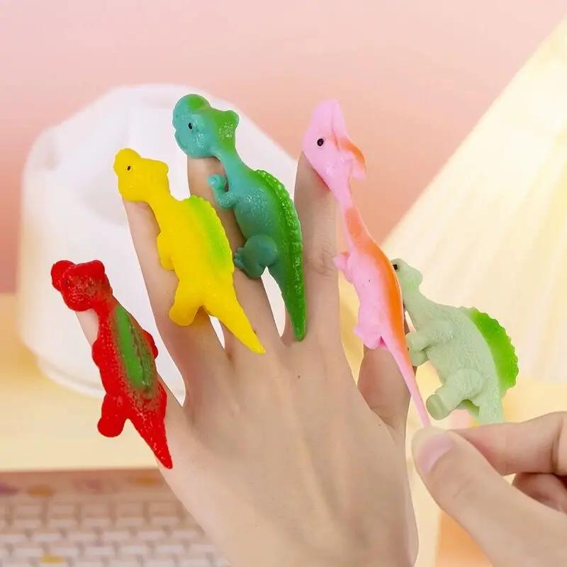 10Pcs Finger Catapult Dinosaur Stress Relief Toy TPR Turkey Finger Catapult Children's Birthday Party Most Popular Gift Toy