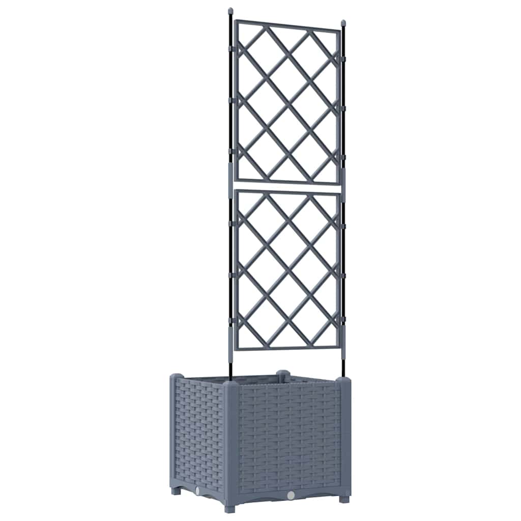 Garden Planter Light Gray 40 X 40 X 143 Cm Plastic