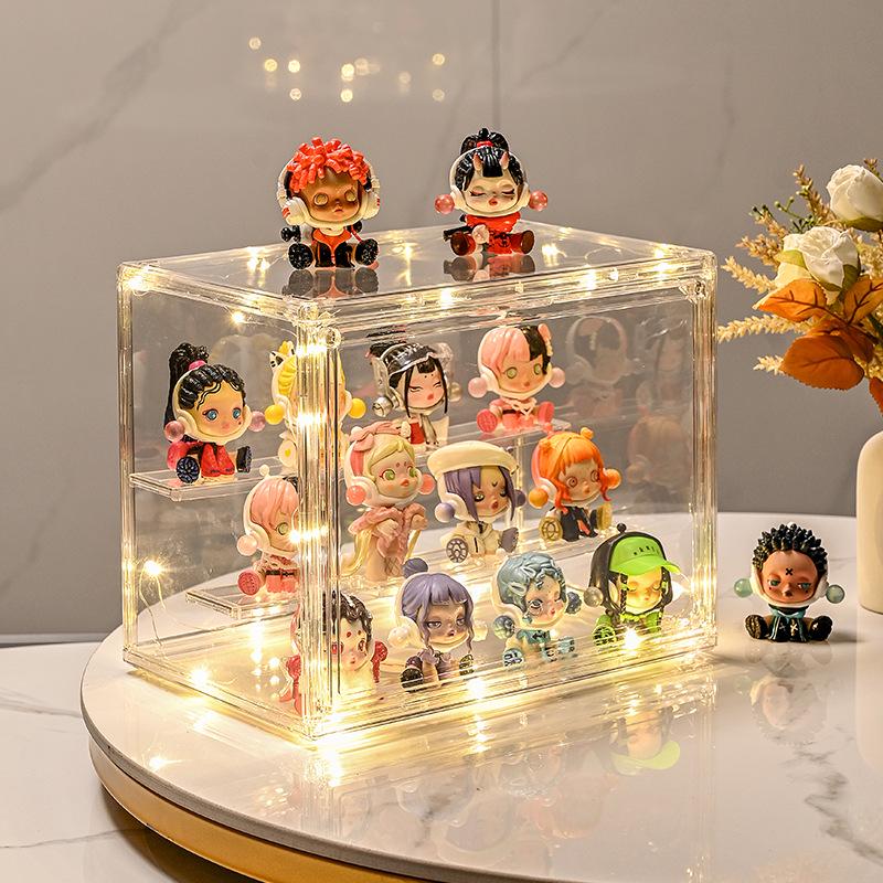 Acrylic Display Case with Shelves for Model Figures, Dolls, and Blind Box Figurines 