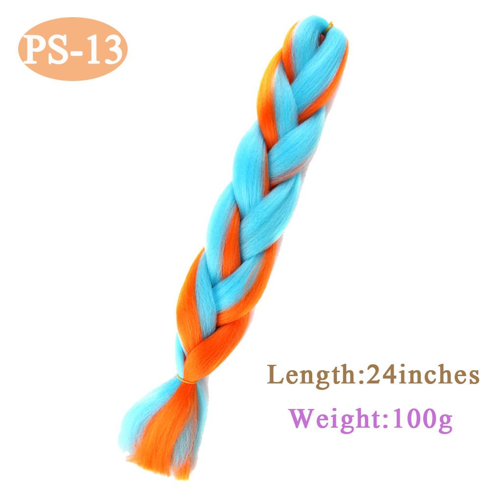 24Inch Glowing Twist Braids Braiding Hair Extensions Jumbo Braids Ombre Synthetic Hair KTB