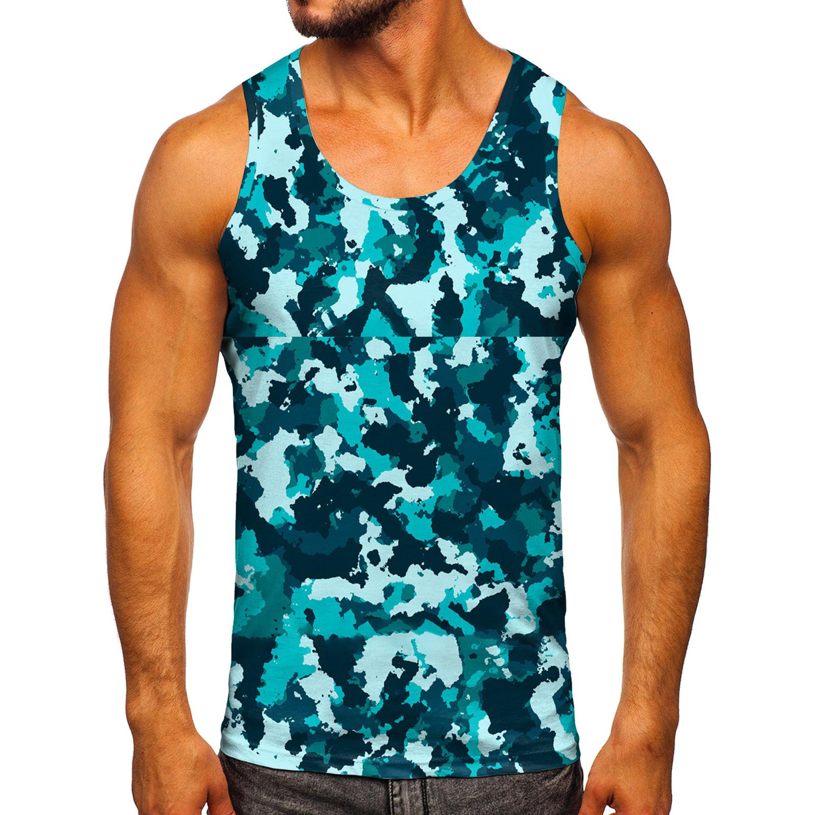 

Спортивный жилет, мужской облегающий костюм для фитнеса без рукавов, быстросохнущий жилет для баскетбола, бега, йоги XL циан