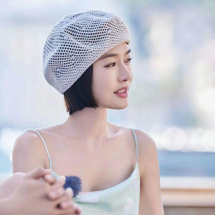 Trendy Breathable Hollow Out Beret Japanese Style For Women Korean Fashion Pick Face Slimming Brimless Versatile Daily Wear