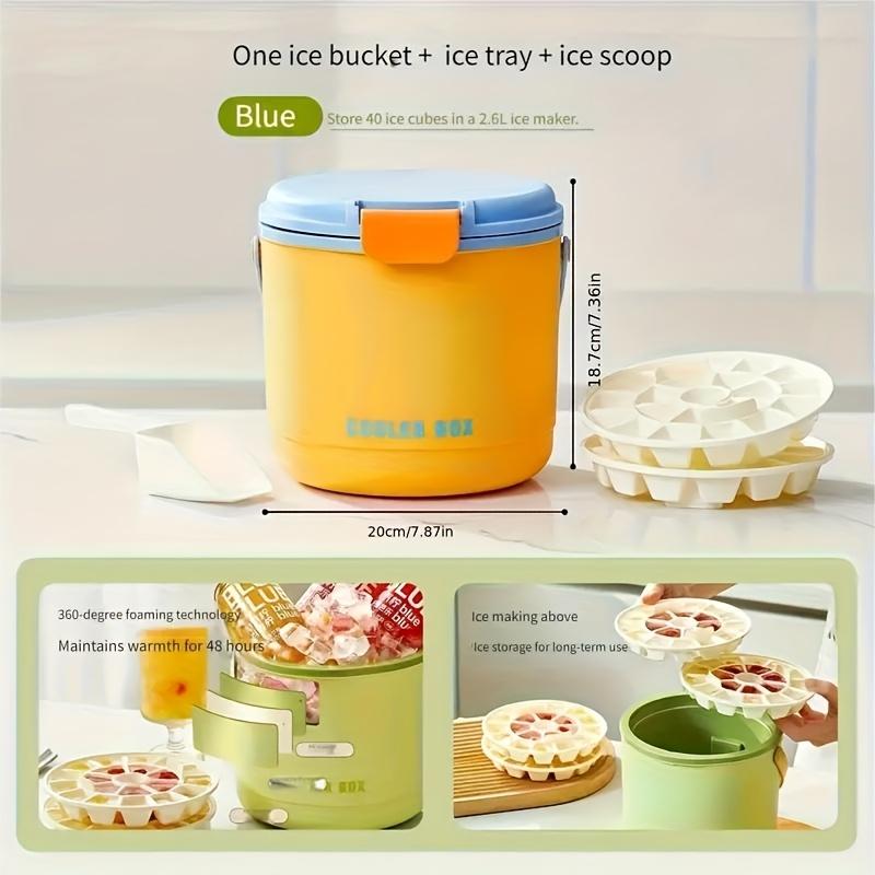 87oz Portable Ice Bucket + Ice Mold,It Has Excellent Insulation,ice Cubes Don't Melt Easily,very Convenient for Parties At the Beach or Pool In Summer
