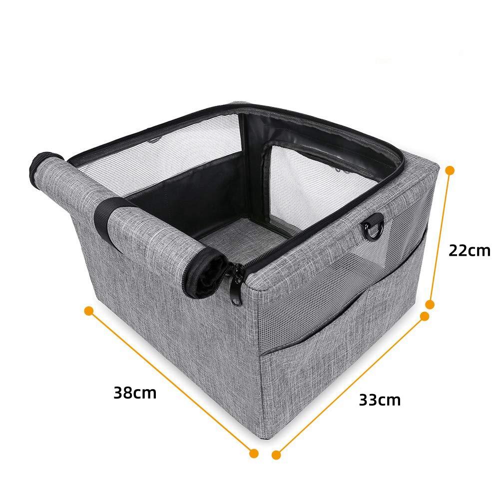 

Складная сумка для переноски собак и кошек, чехол для автомобильного сиденья, безопасная сумка для ремней безопасности для щенков и кошек среднего размера серый