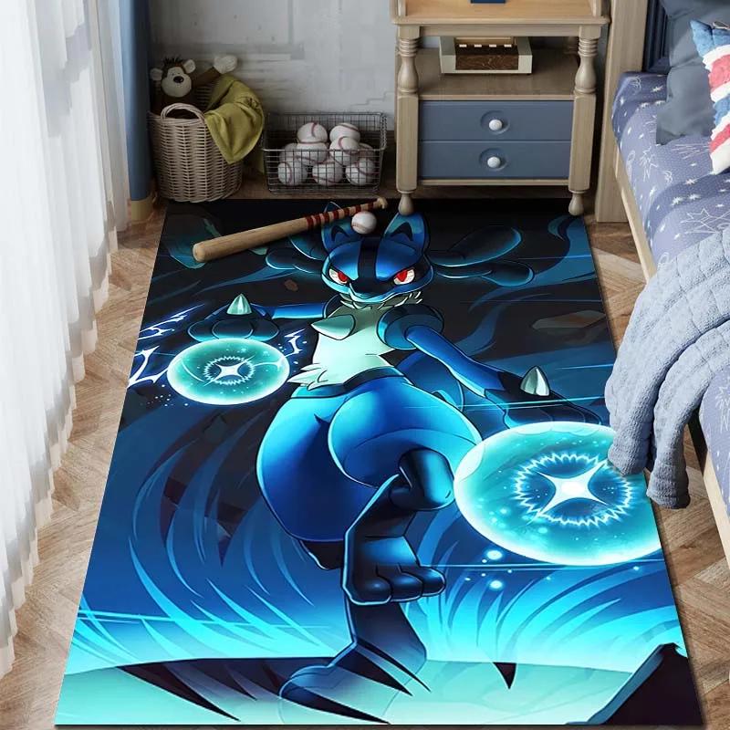 

Game Pokémon Lucario Print Carpet Rug for Living Room Bedroom Sofa Decor Kids Play Mat Home Area Rug Non-slip Cartoon Floor Mat 40x60cm (16x24in)