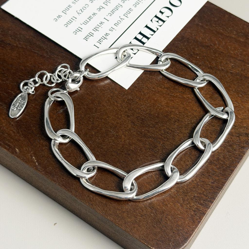 Xiaomi 100% Massives 925 Sterling Silber Metallarmband für Damen Vintage Handgemacht Schlicht Retro Hitzebeständiger CZ Armband Geburtstagsgeschenk Party