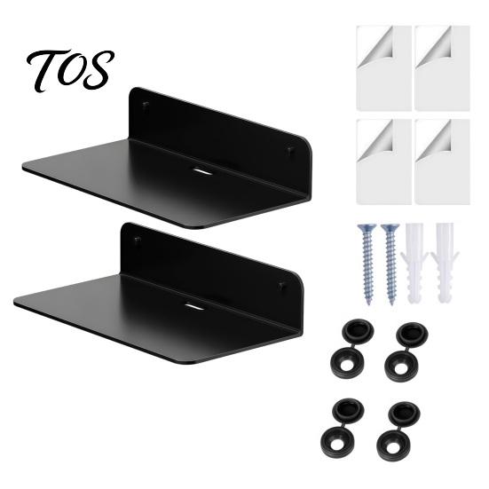 Wall Mounted Storage for Small Items 2PCS Hanging Floating Shelf, Adhesive-Backed/Hole Punching Installation Versatile Shelf Rental Design,