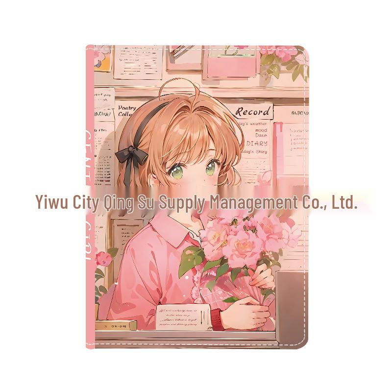 B5 Sakura Anime Hardcover Notebook with Cartoon Leather Cover A-020