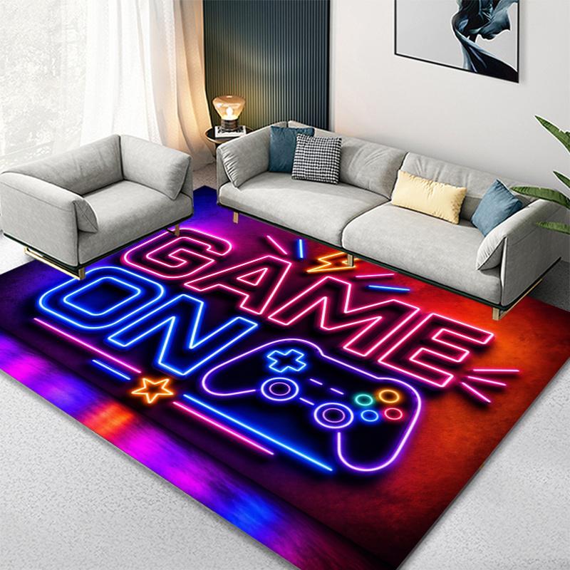 Gamepad Teppich für Wohnzimmer Schlafzimmer Zuhause Sofadekoration, Kinder spielen Rutschfeste Bodenmatte
