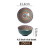 Bohemian Rice Bowl Home Creative Personality Ceramic Bowl High Appearance Level Retro Noodle Bowl Eating Rice Small Bowl