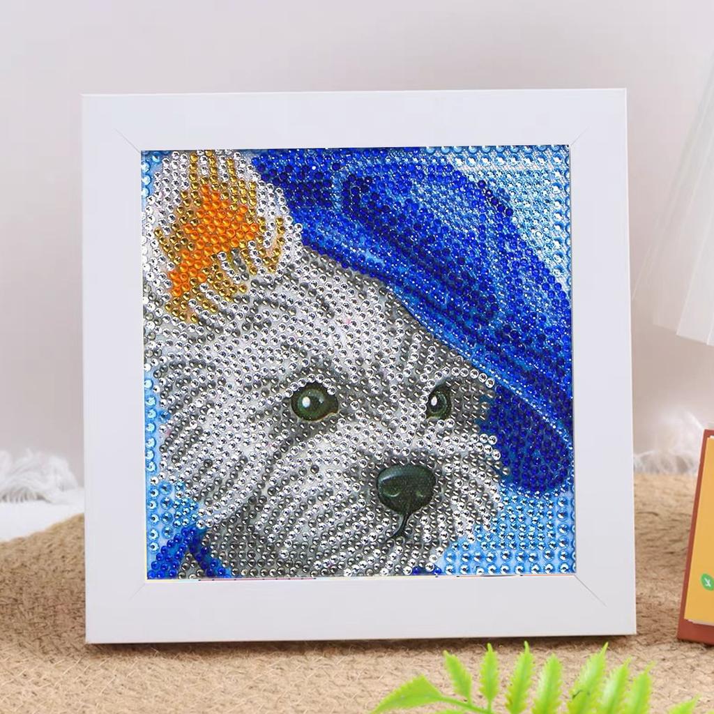 New Diy Diamond Painting Solid Wood Photo Frame Boxed Diamond Sticker Owl Cartoon Hand-Pasted Diamond Painting