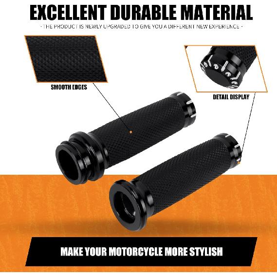 Electronic Throttle 1" Handlebar Grips for 25mm Handle Bars Universal Fit for Harley Softail Deluxe Breakout Low Rider Street Glide Road King Electra