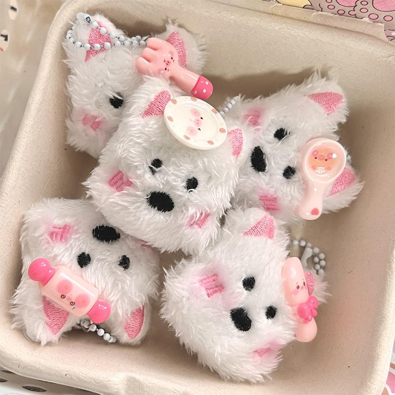 Kawaii šéfkuchař West Highland štěně klíčenka roztomilý kreslený plyšový přívěsek na klíče panenka plyšový držák na klíče taška přívěsek dekorace dárky pro páry