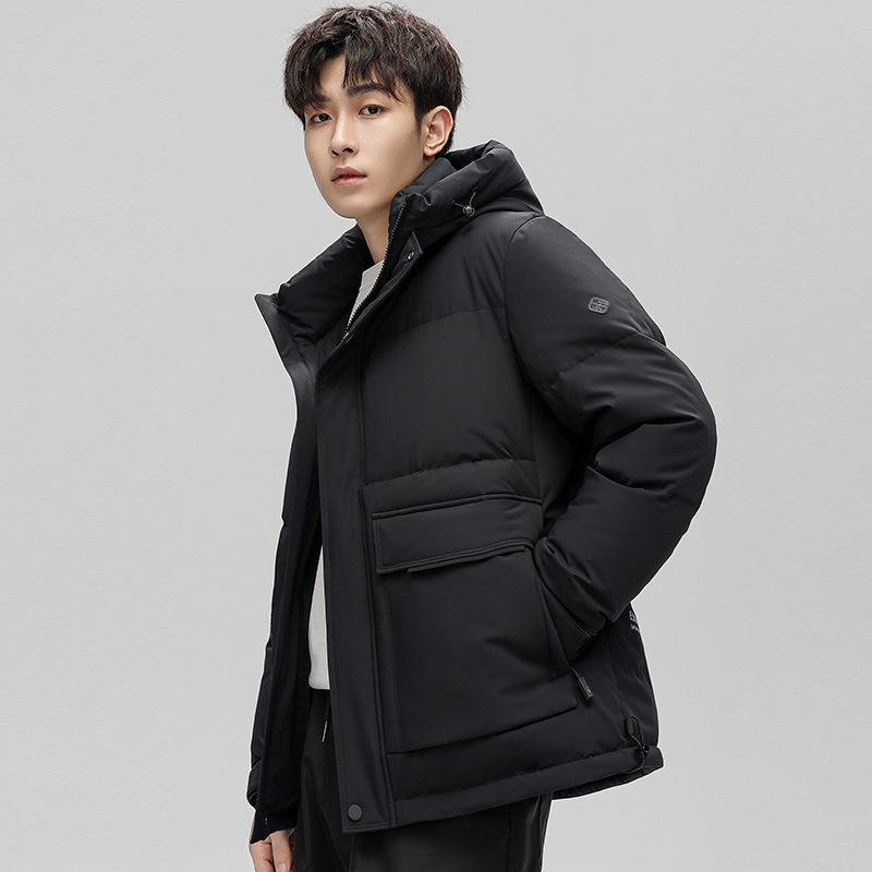 

Высоконаполненный белый утиный пух экстремально холодный пуховик мужской зимний новый короткий с капюшоном утолщенный теплый уличный пуховик 3XL