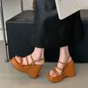Fashion High Quality Wedge Chunky Platform Sandals Women Sexy Ankle Strap Buckle Roman Sandals Summer Beach Shoes Sandalias De Mujer