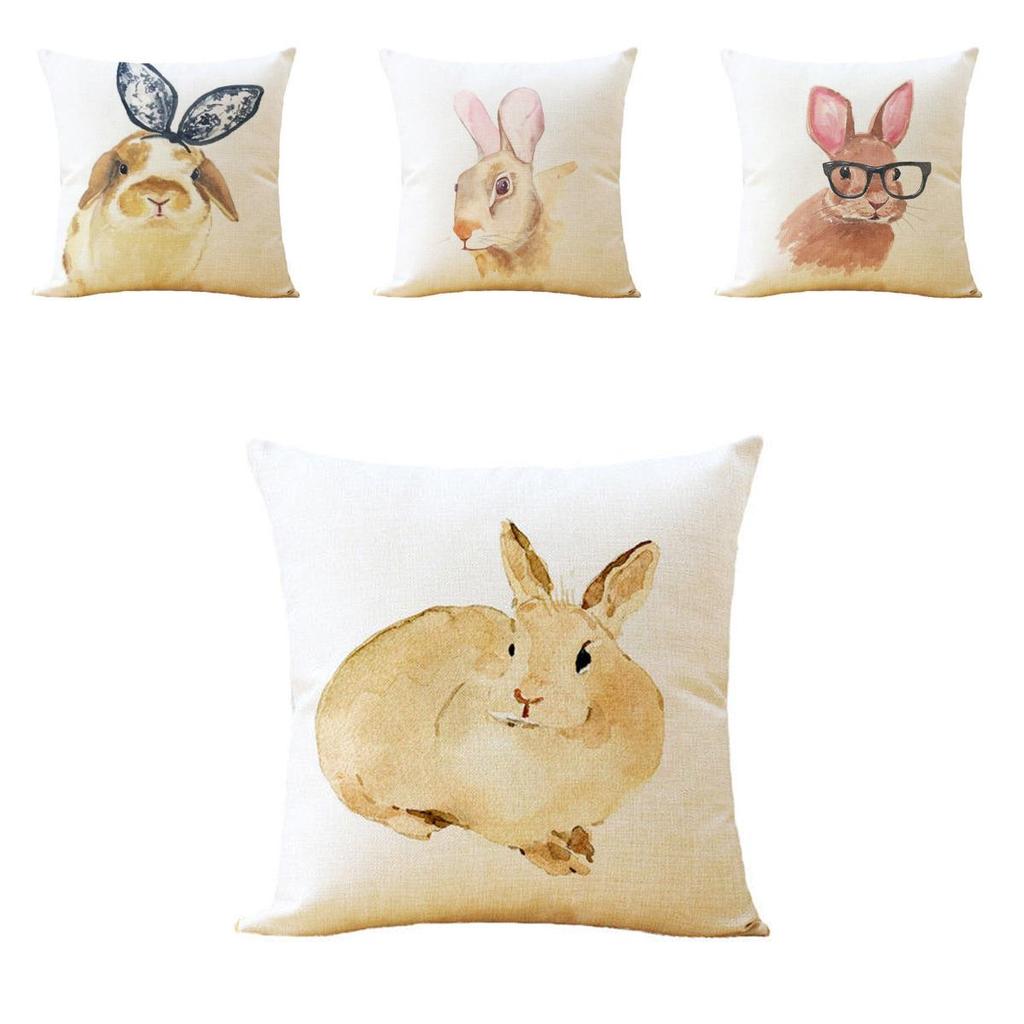 Hochwertiger Kaninchen-Kissenbezug Leinen Sofa Überwurfkissenbezug Für Charmante Heimdekoration